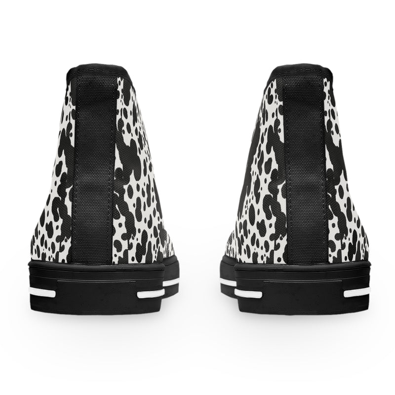 Cow Chic B&W- סניקרס גבוהות הדפס פרה
