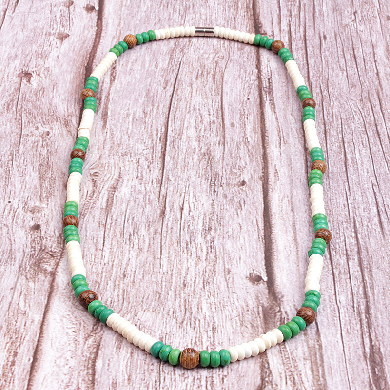 NECKLACE | GREEN WOODEN