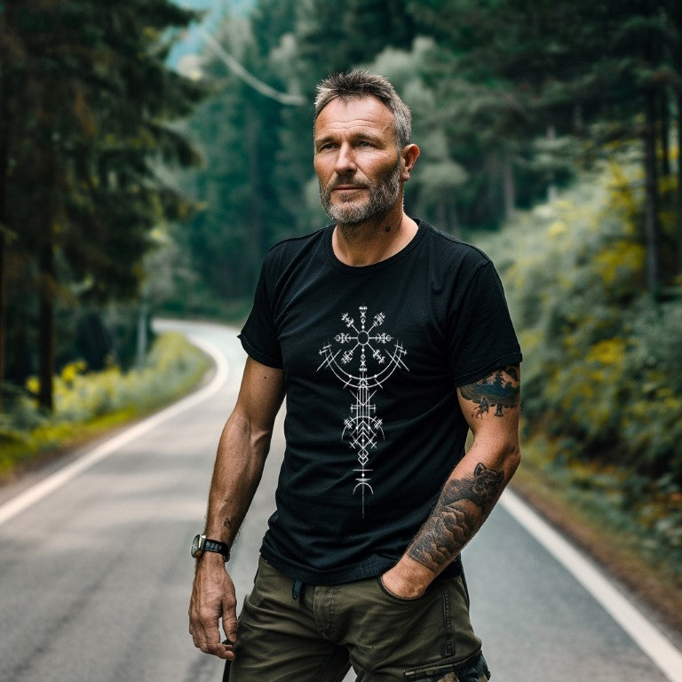 T SHIRT | VIKING RUNIC COMPASS